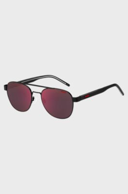 Metal-frame sunglasses with rubberised logo, Assorted-Pre-Pack