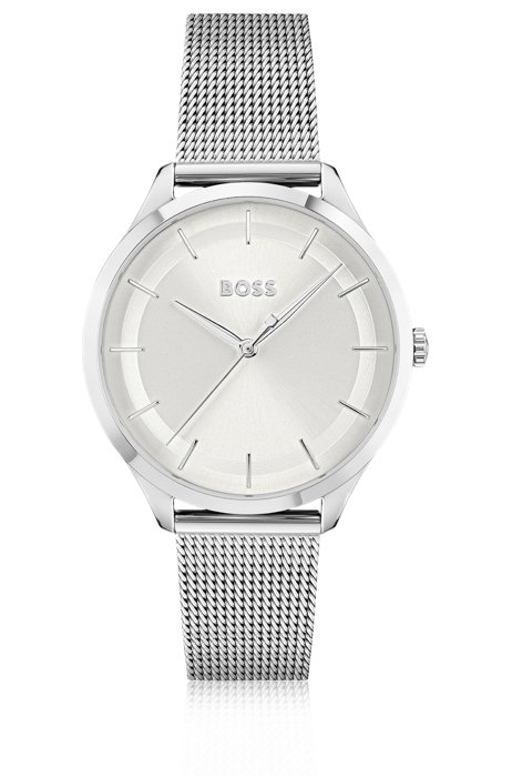 Silver-tone watch with mesh bracelet, Assorted-Pre-Pack