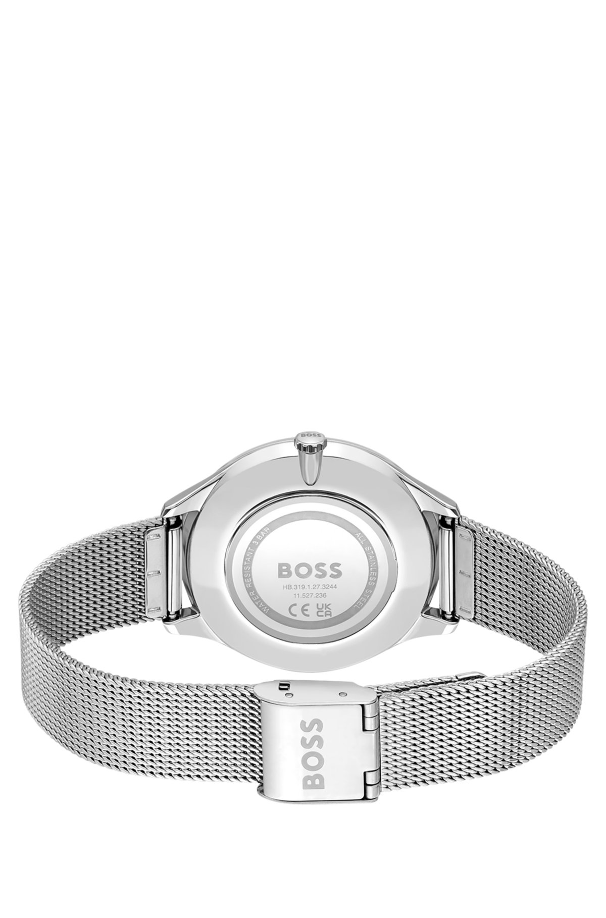 BOSS - Silver-tone watch with mesh bracelet