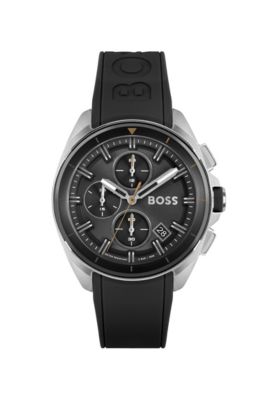 BOSS - chronograph watch with black silicone strap