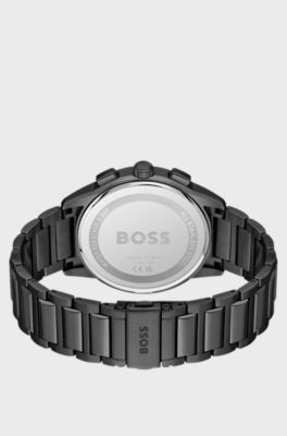 Grey-plated chronograph watch with link bracelet, Assorted-Pre-Pack
