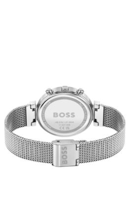 Multi-eye watch with a carnation-gold-effect dial, Silver