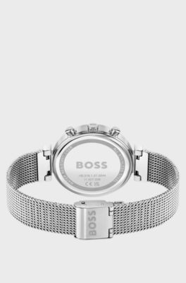 Multi-eye watch with a carnation-gold-effect dial, Silver