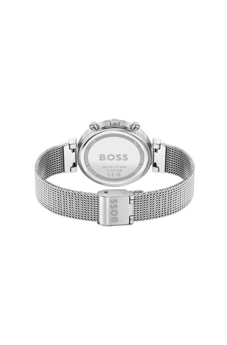 Hugo Boss Mens Integrity Silver Bracelet Grey Dial Chronograph Watch