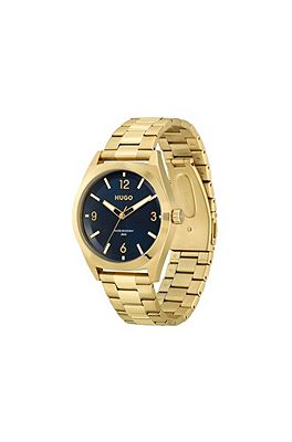 Gold and blue 2025 hugo boss watch