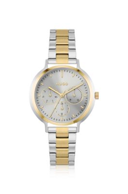 Two-tone multi-eye watch with link bracelet, Silver