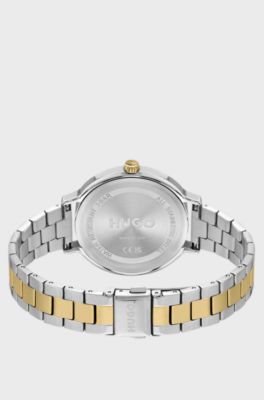 Two-tone multi-eye watch with link bracelet, Silver