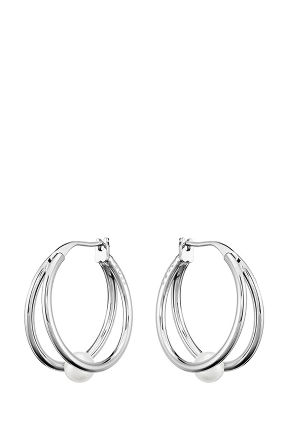 Twin-hoop earrings with cultured pearls, Assorted-Pre-Pack
