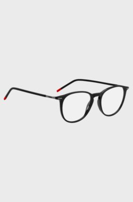 Acetate optical frames with double bridge, Black