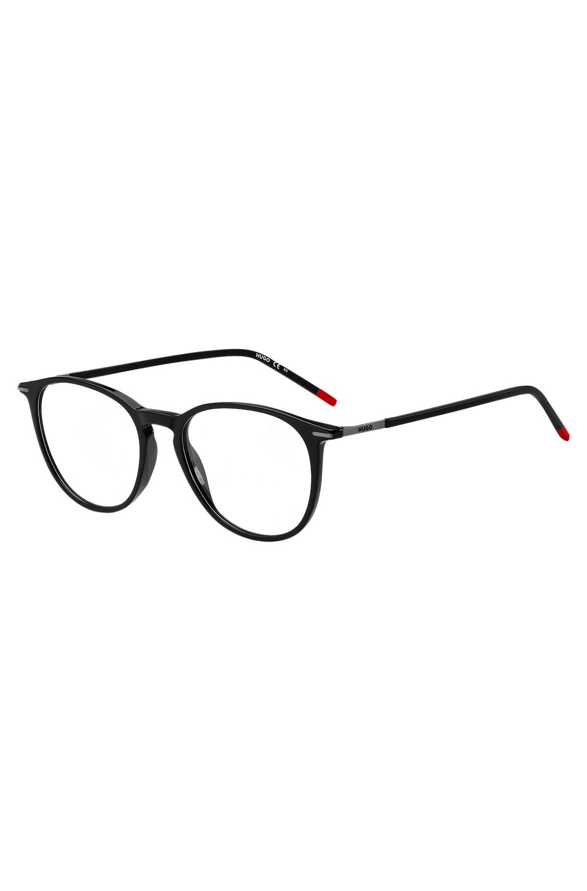 Brillenfassung aus Acetat mit Doppelsteg, Schwarz