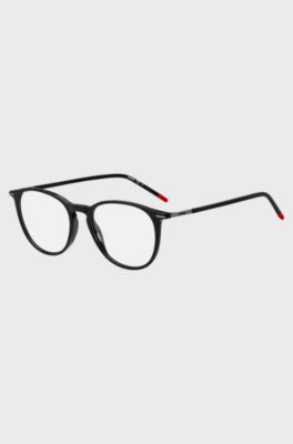 Acetate optical frames with double bridge, Black