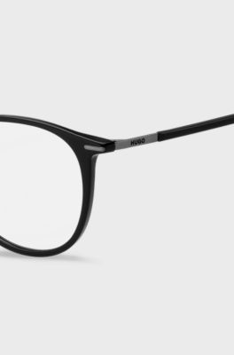 Acetate optical frames with double bridge, Black