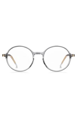 Monture optique en acétate transparent avec armature en métal à bandeau