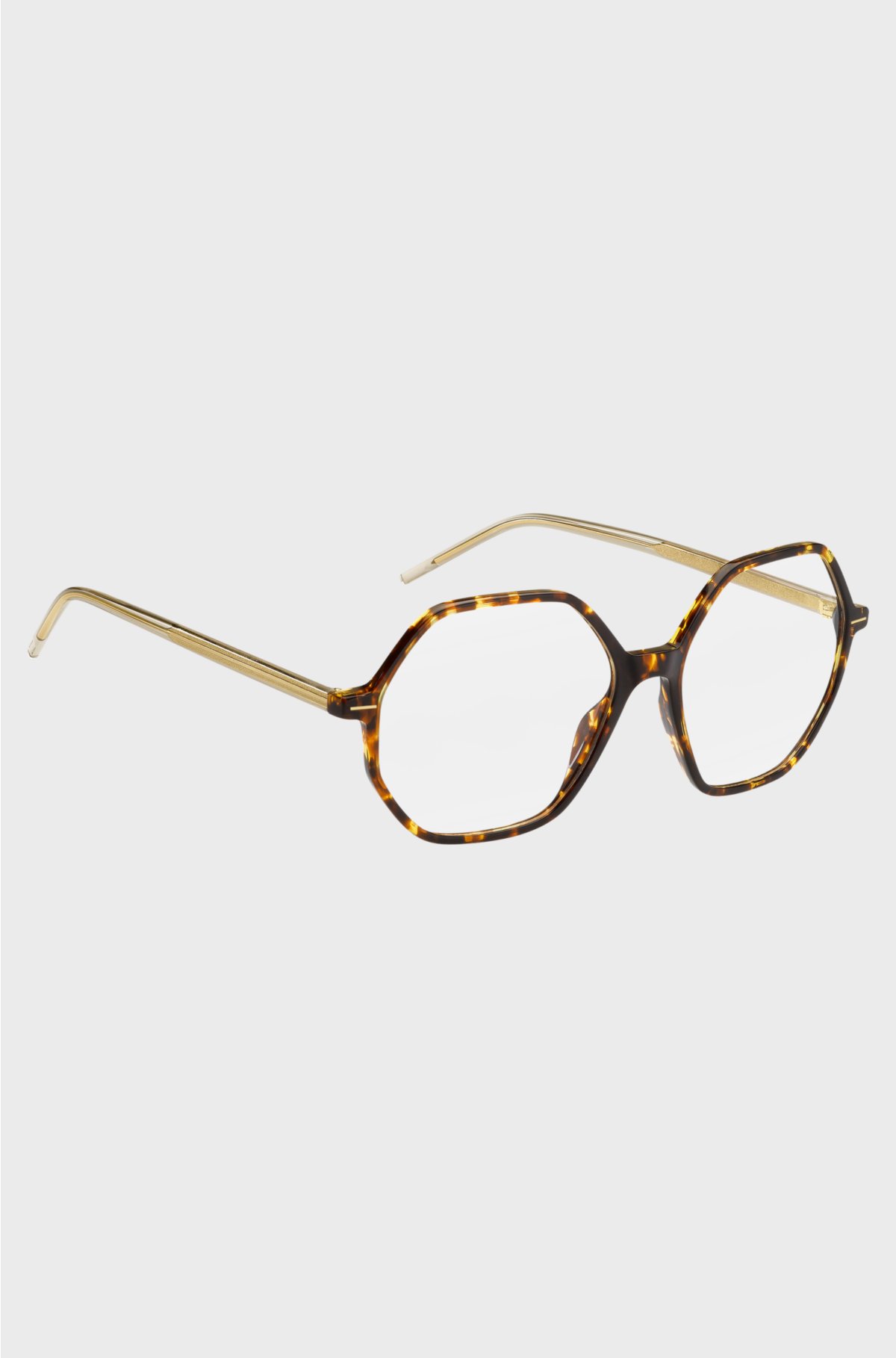 Horn-acetate optical frames with striped metal core wire, Light Brown