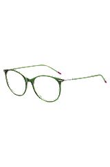Green-acetate optical frames with stainless-steel temples, Green