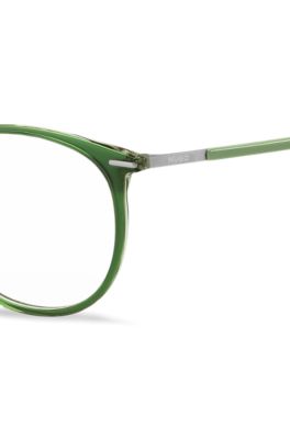 Green-acetate optical frames with stainless-steel temples, Green