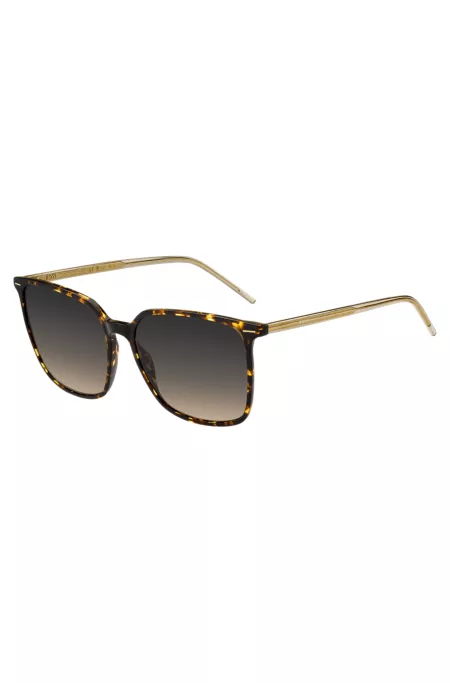 Horn-acetate sunglasses with lasered branding