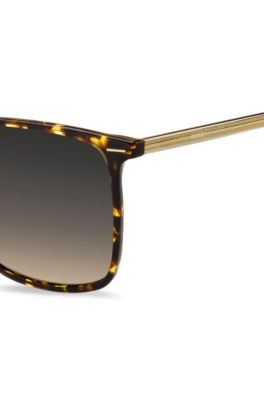 레이저 브랜딩 혼 아세테이트 선글라스, 브라운