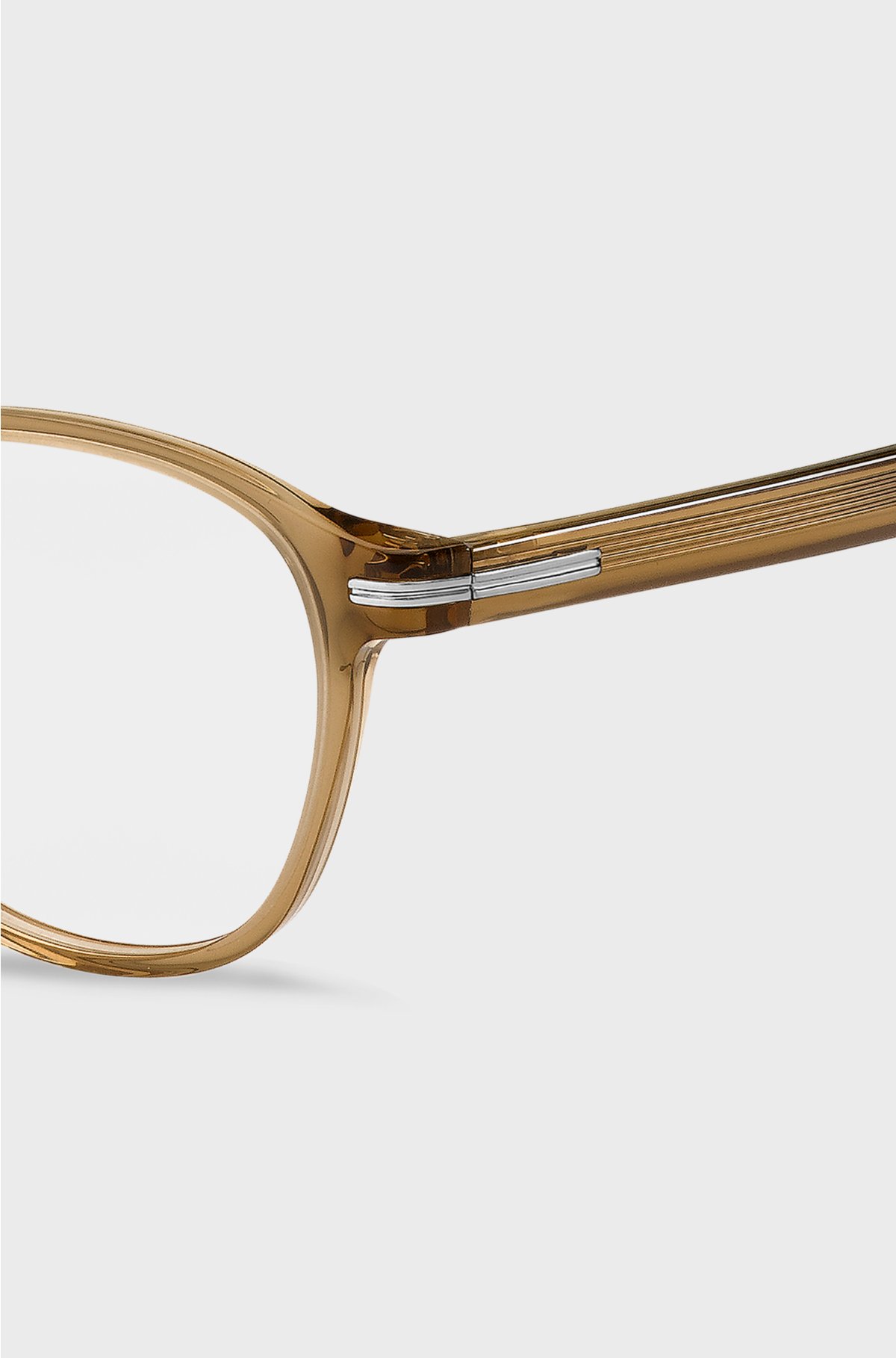 Brown-acetate optical frames with signature silver-tone detail, Light Brown