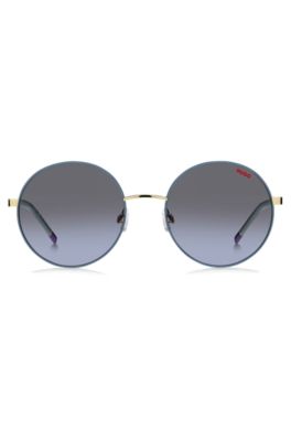 Metal sunglasses with stainless-steel temples, Blue