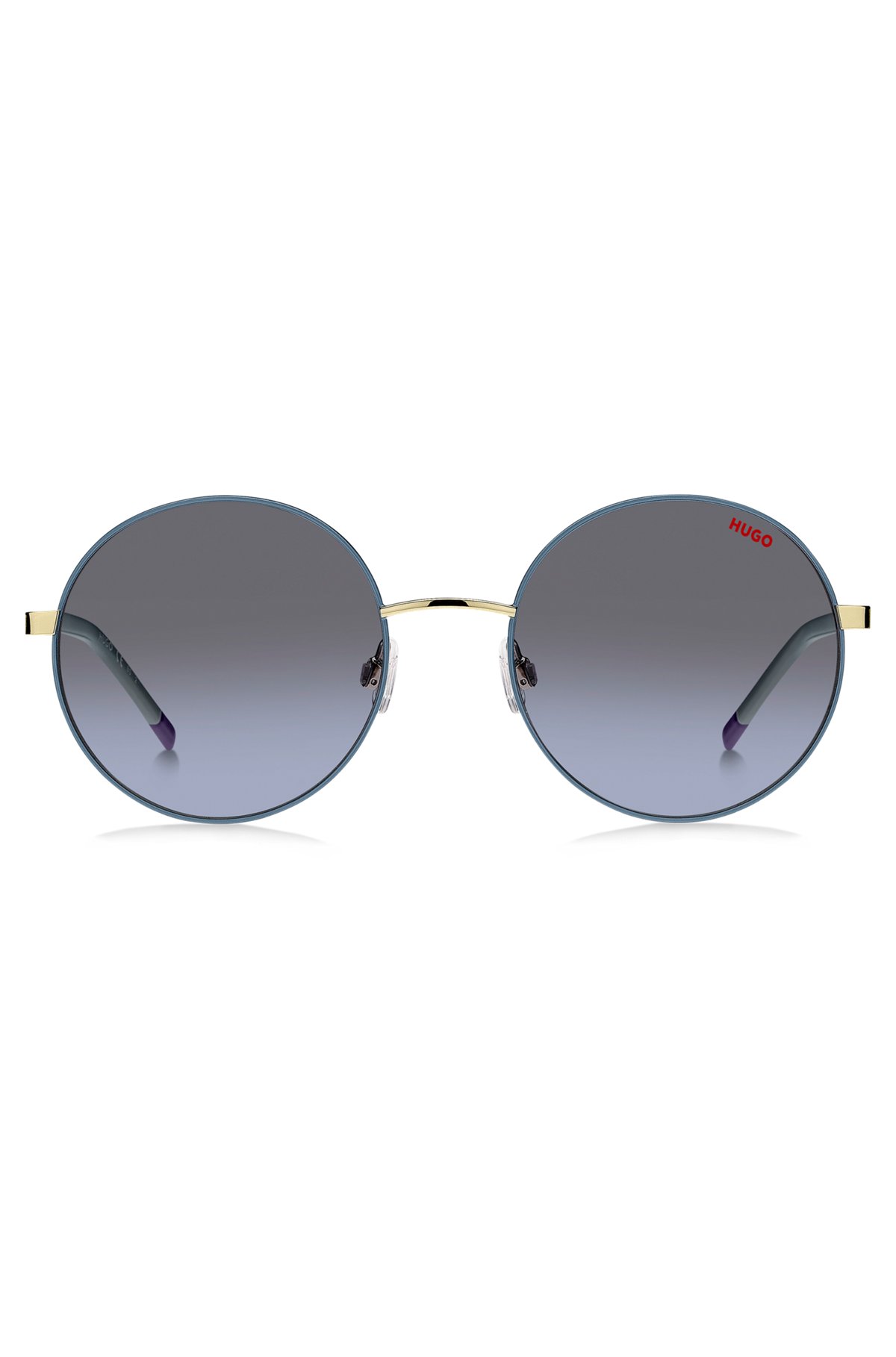 Металлические солнцезащитные очки с дужками из нержавеющей стали, Синий