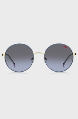 Metal sunglasses with stainless-steel temples, Blue