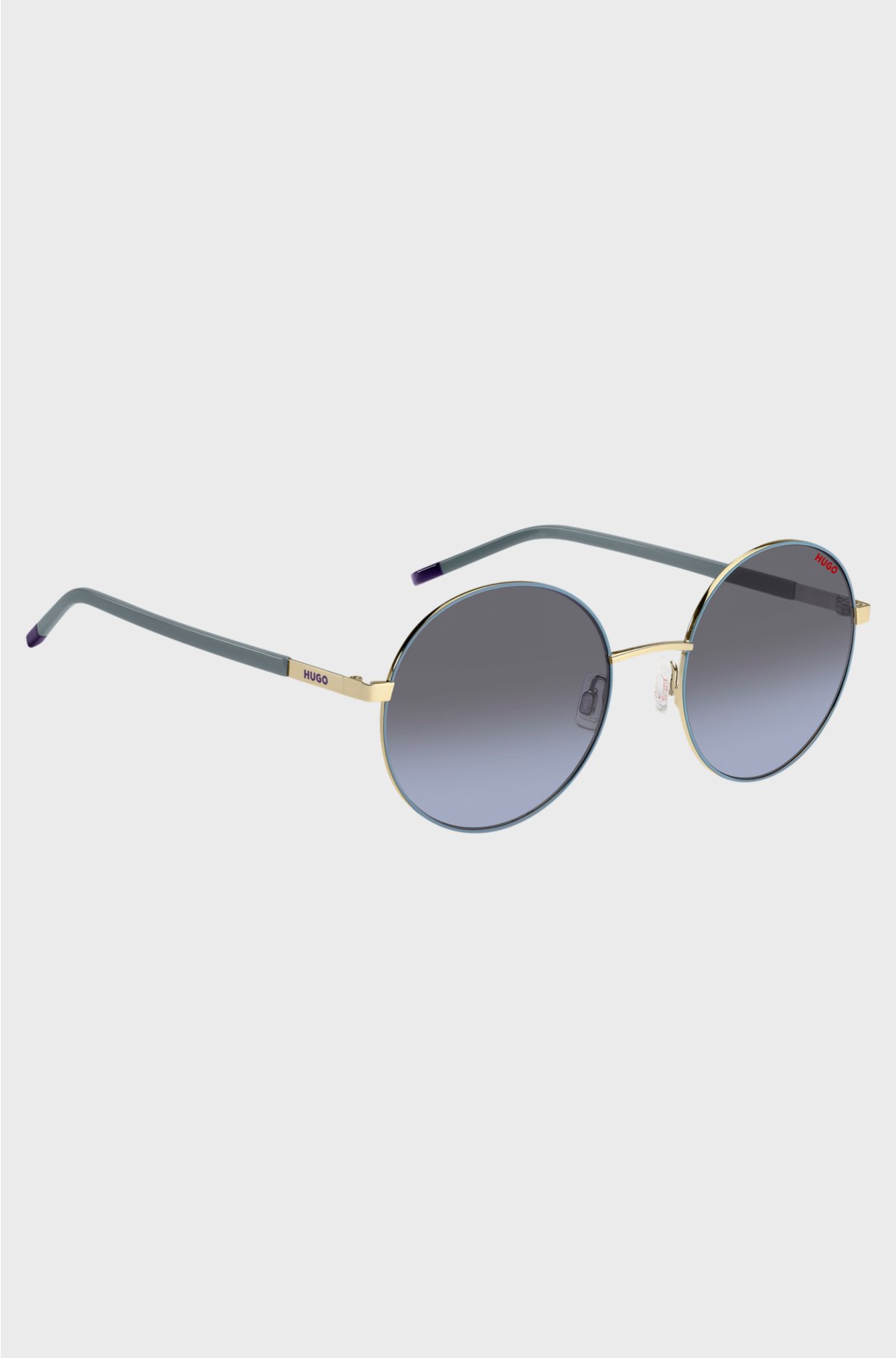 Metal sunglasses with stainless-steel temples, Blue