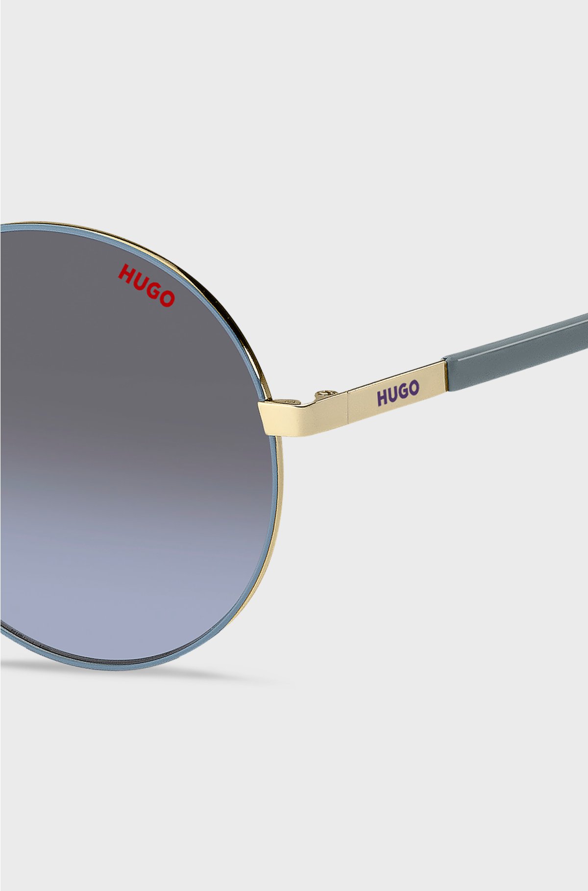 Metal sunglasses with stainless-steel temples, Blue