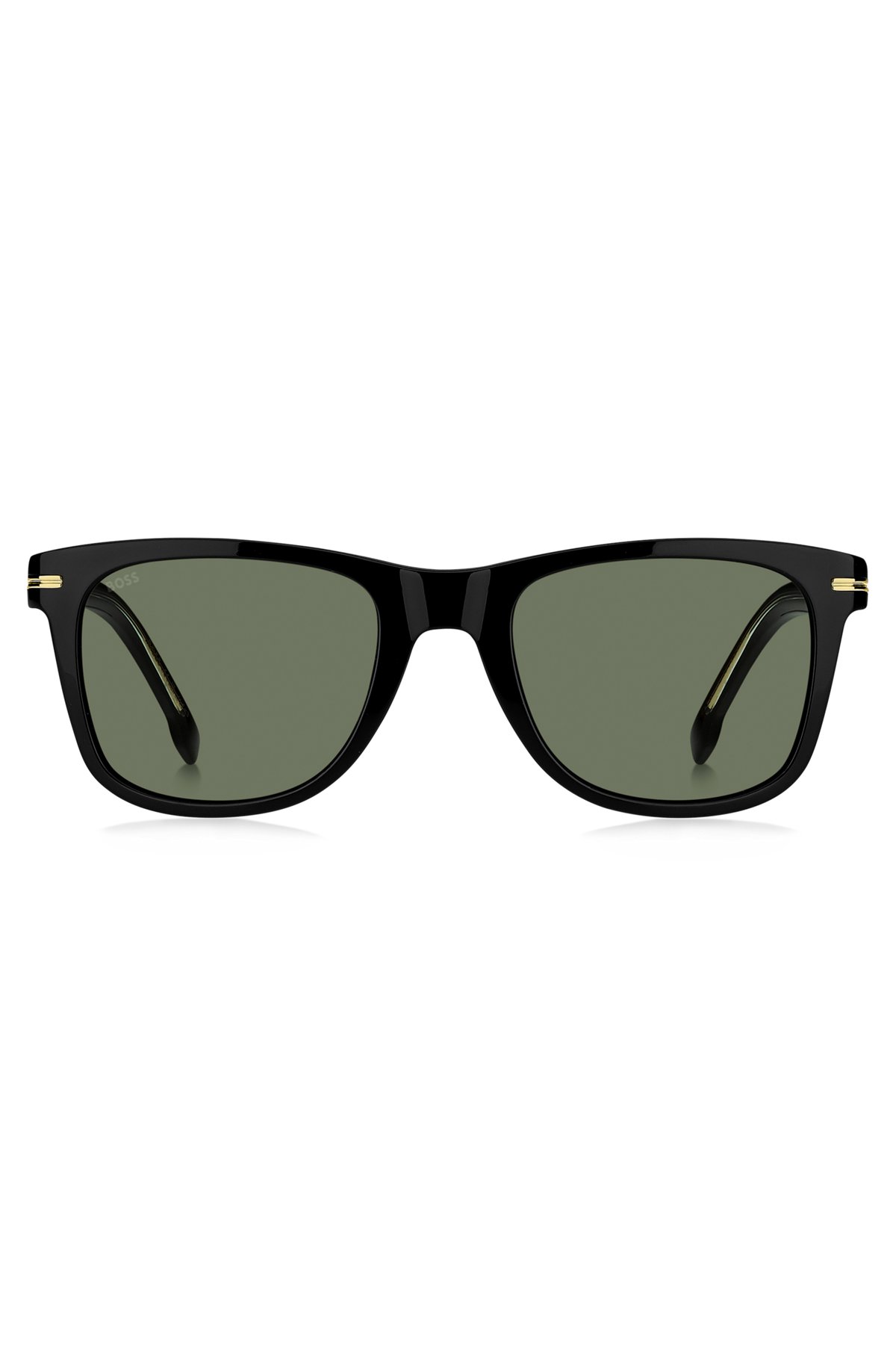 Sonnenbrille aus schwarzem Acetat mit charakteristischen goldfarbenen Details, Assorted-Pre-Pack