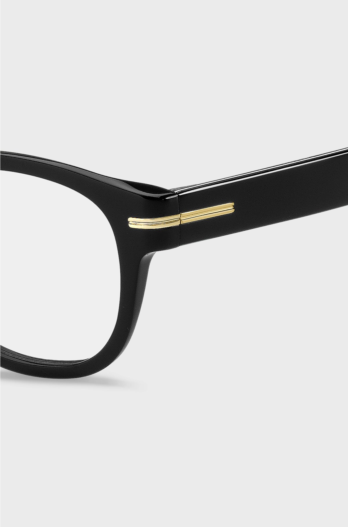 Black-acetate optical frames with signature gold-tone detail, Black