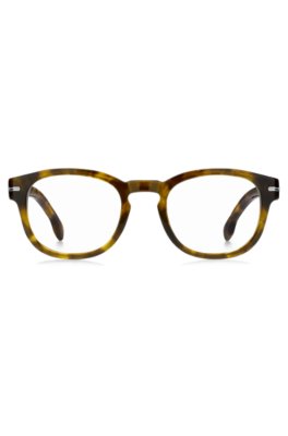 Monture optique en acétate Havana avec détail signature argenté