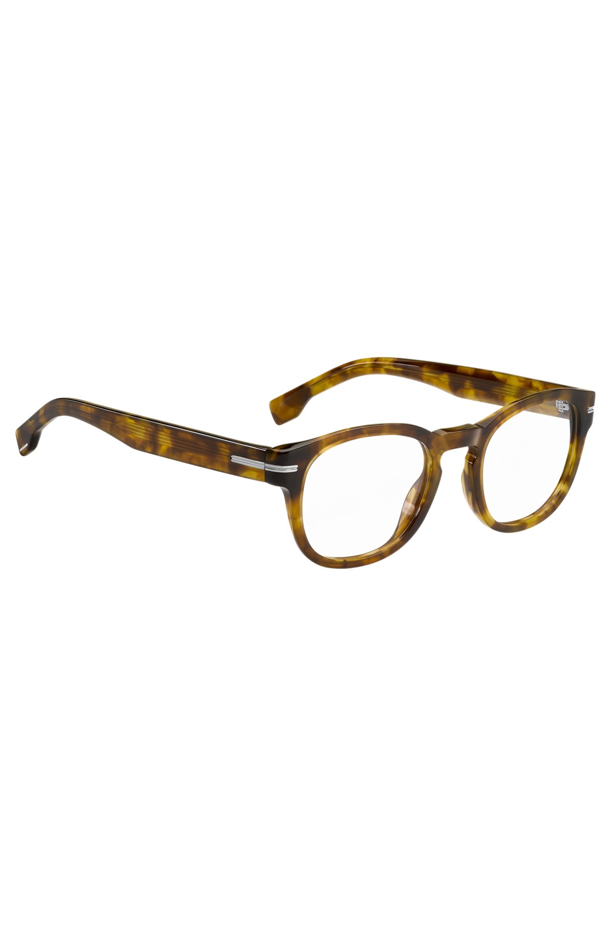 Brillenfassung aus Acetat mit Havanna-Muster und charakteristischen silberfarbenen Details, Assorted-Pre-Pack