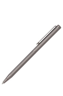 Gunmetal ballpoint pen with engraved pattern, Silver