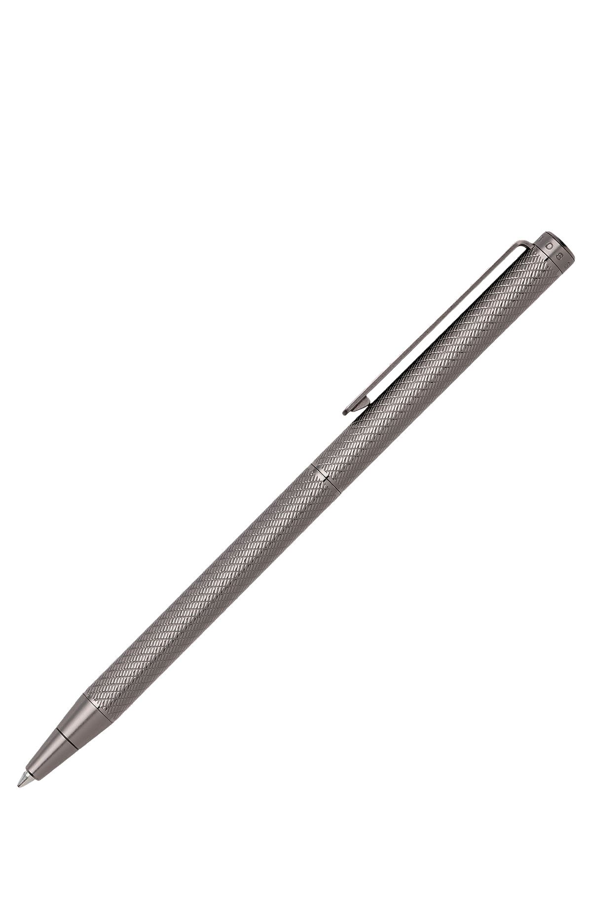 Kugelschreiber aus Messing mit graviertem Muster, Silber