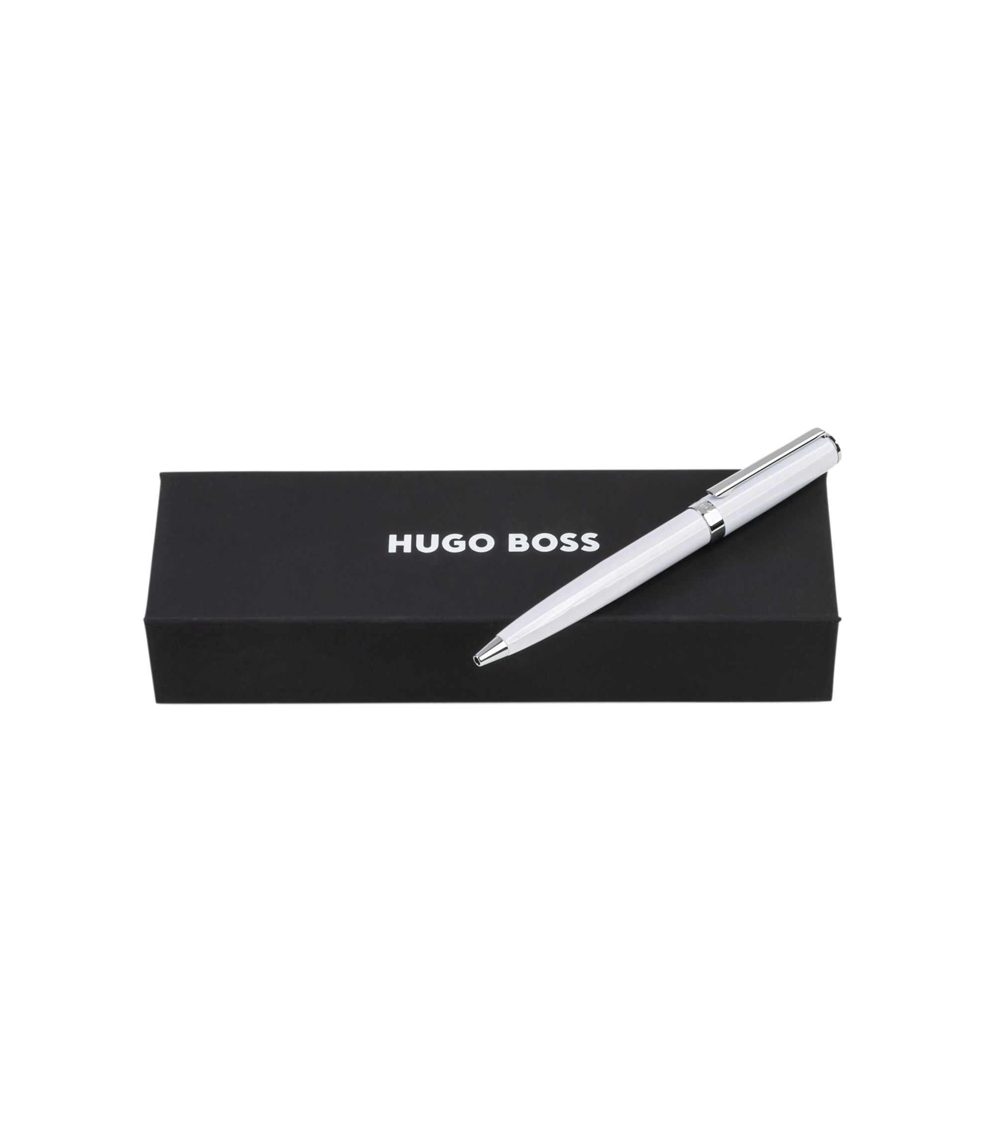 HUGO BOSS ボールペン BOSS - ボールペン グロッシーホワイト ラッカー ロゴリング