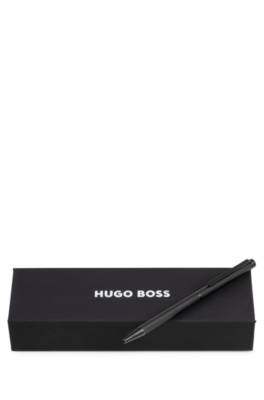 Hugo Boss Black Ballpoint Pen With Engraved Pattern In Blue