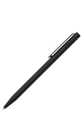 Black ballpoint pen with engraved pattern, Black