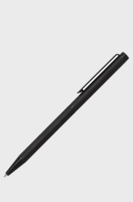 Black ballpoint pen with engraved pattern, Black