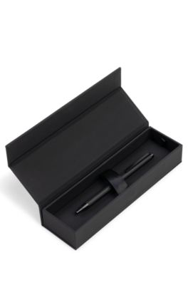 Black ballpoint pen with engraved pattern, Black