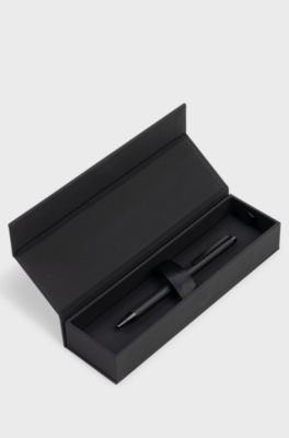 Black ballpoint pen with engraved pattern, Black