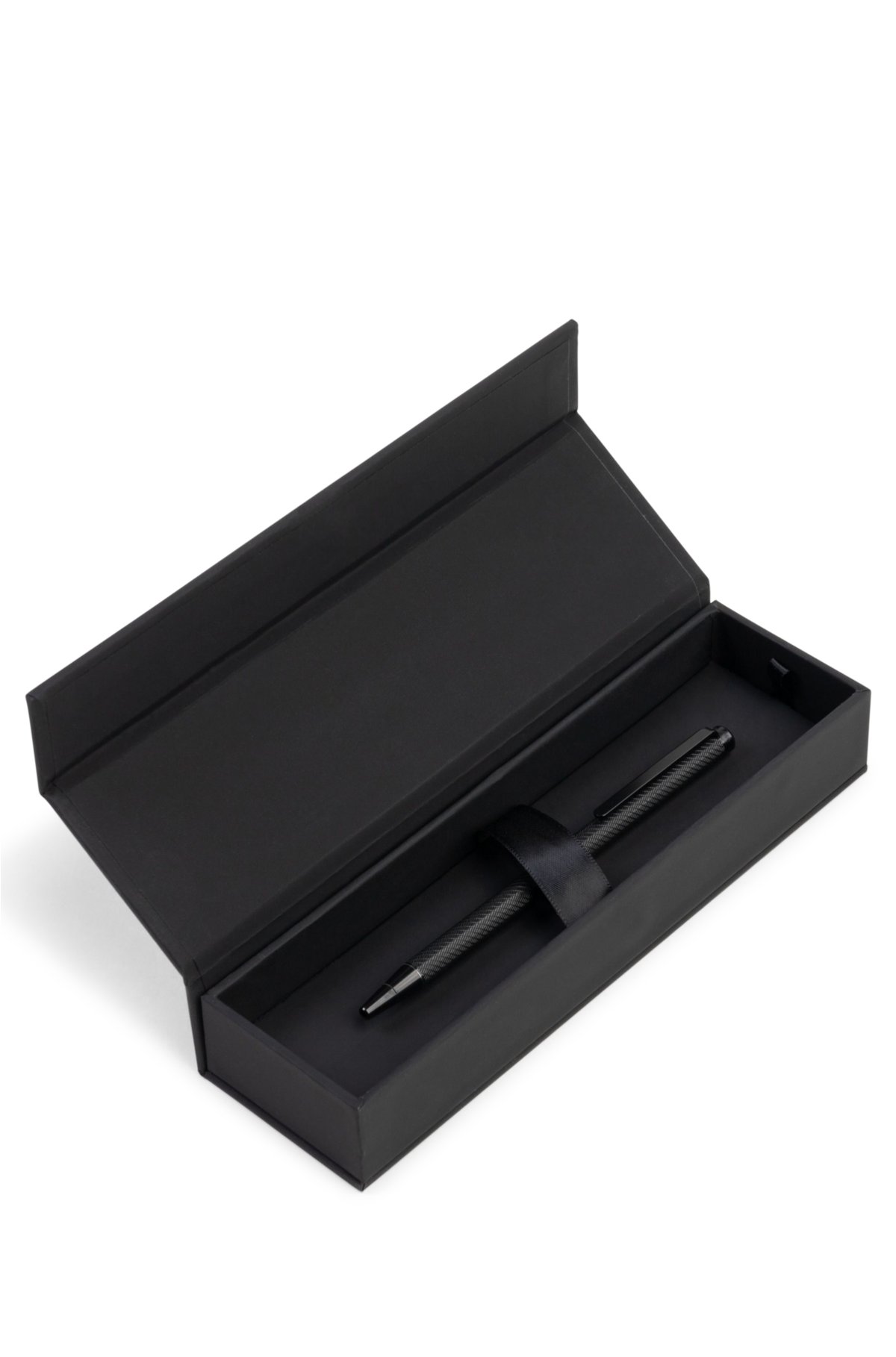 Black ballpoint pen with engraved pattern, Black