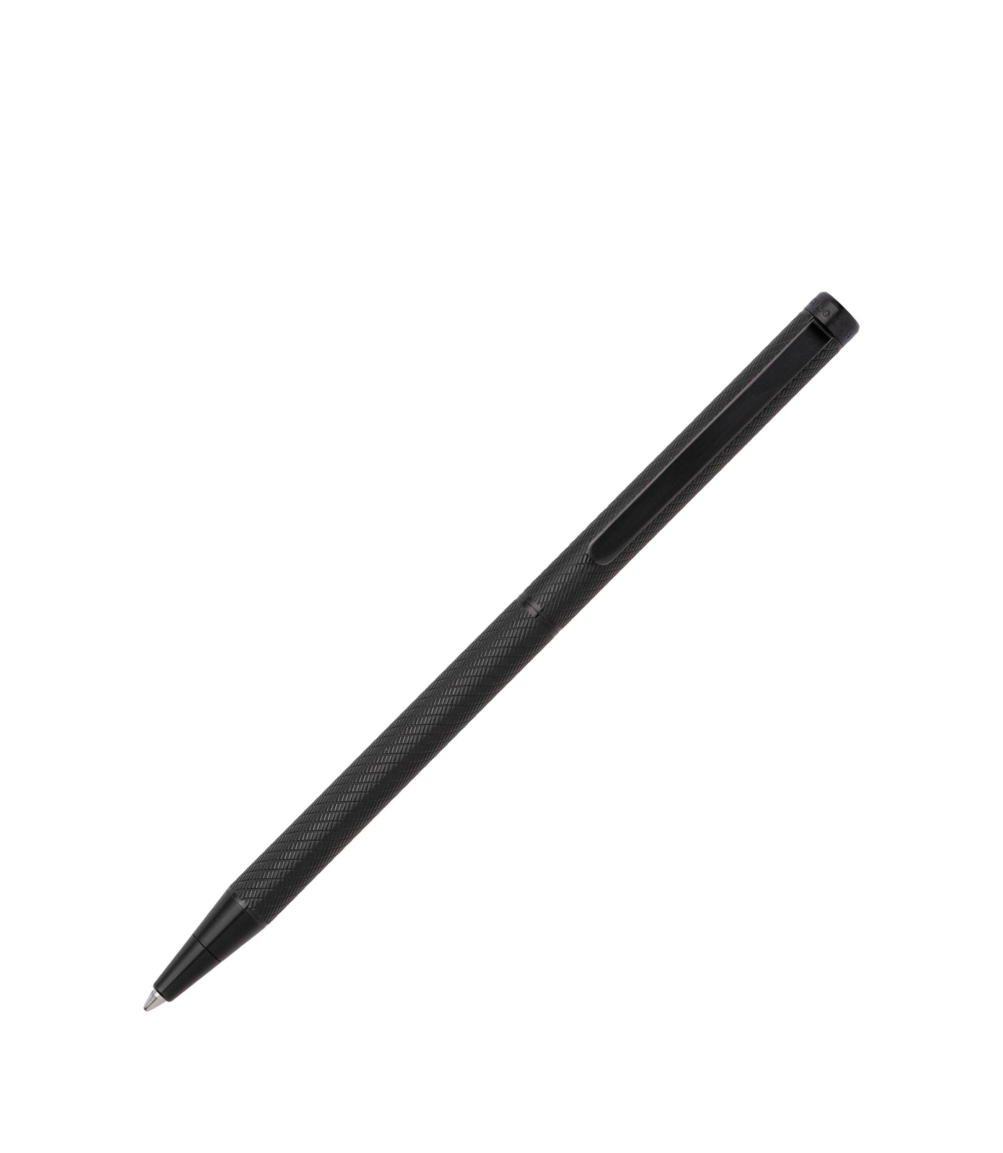 BOSS - Black ballpoint pen with engraved pattern - Black
