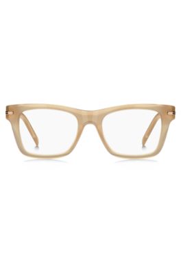 Beige-acetate optical frames with signature gold-tone detail, Beige