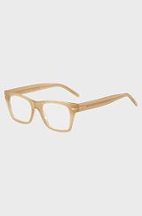 Beige-acetate optical frames with signature gold-tone detail, Beige