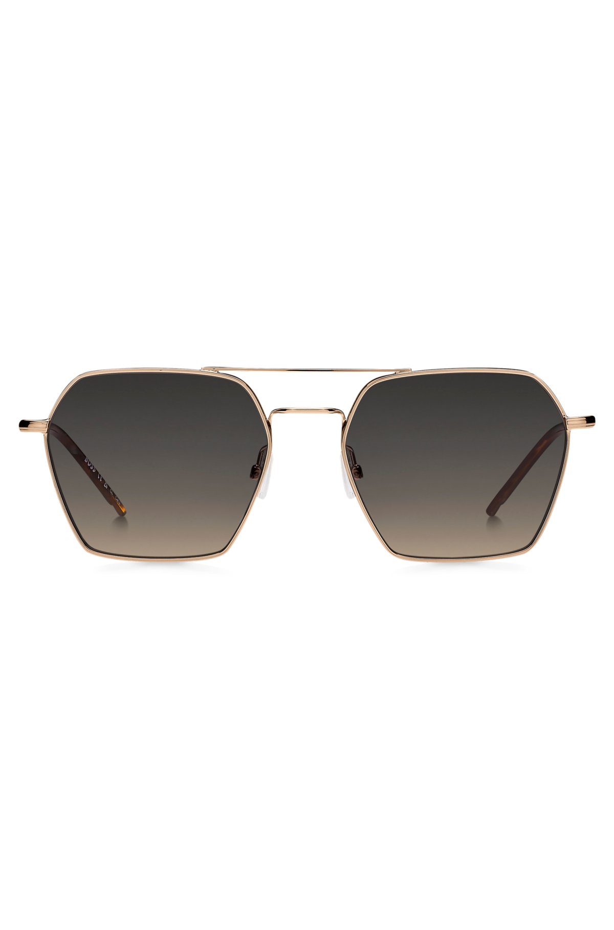 Steel sunglasses with double bridge, Gold