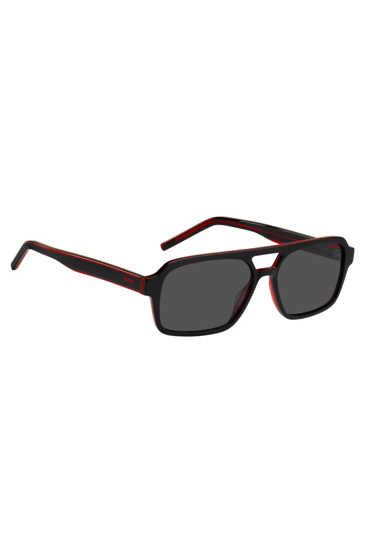 HUGO - solbriller sort rødt acetat