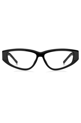 Monture optique en acétate noir avec monogramme 3D