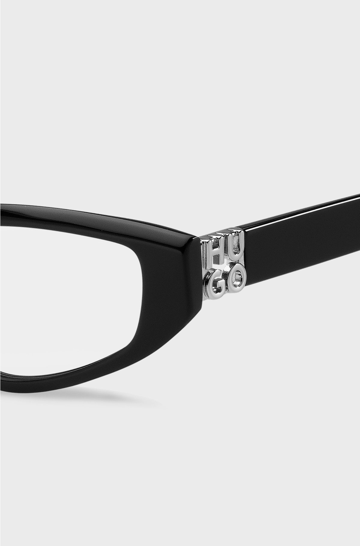 Black-acetate optical frames with 3D monogram, Black