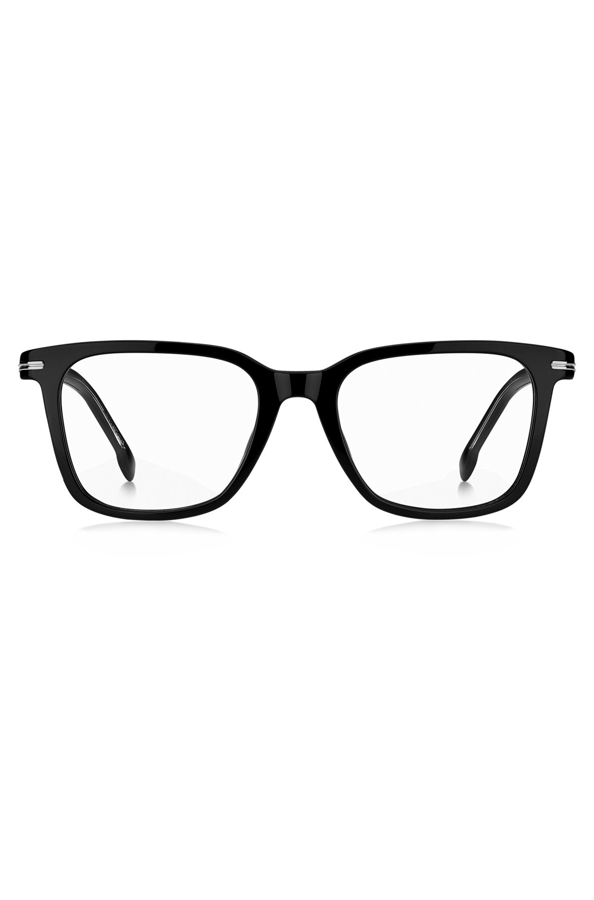 Brillenfassung aus schwarzem Acetat mit charakteristischen silberfarbenen Details, Assorted-Pre-Pack