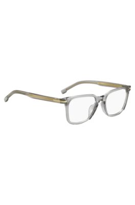 BOSS Clearacetate optical frames with signature goldtone detail